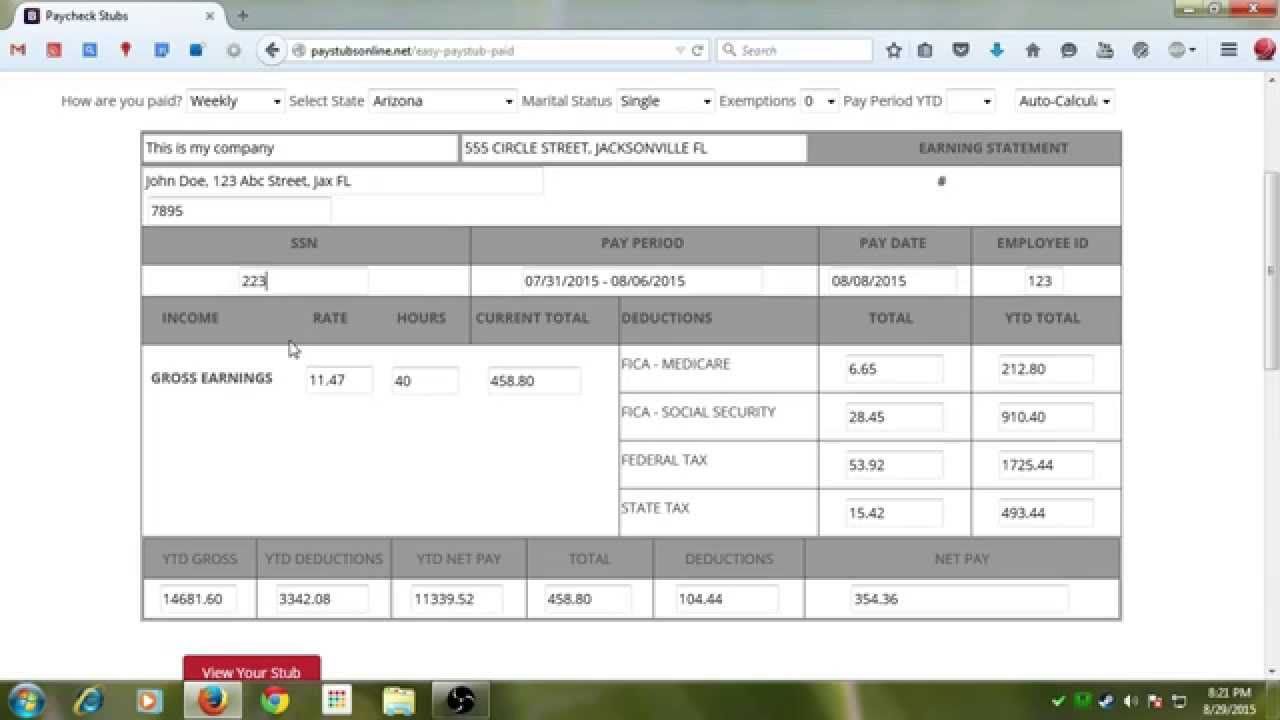 How to make a pay stub | free preview - YouTube