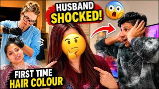 SURPRISING MY HUSBAND WITH NEW LOOK! FIRST TIME HAIR COLOUR TRANSFORMATION