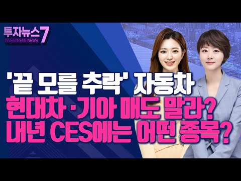 [투자뉴스7] &amp;#39;끝 모를 추락&amp;#39; <strong>자동차</strong> 현대차·기아 매도 말라? 내년 CES에는 어떤 <strong>종목</strong>? / 머니투데이방송 (증시, 증권)