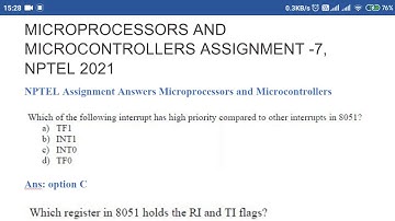 Microprocessors and Microcontrollers NPTEL assignment 7 solution #nptel2021