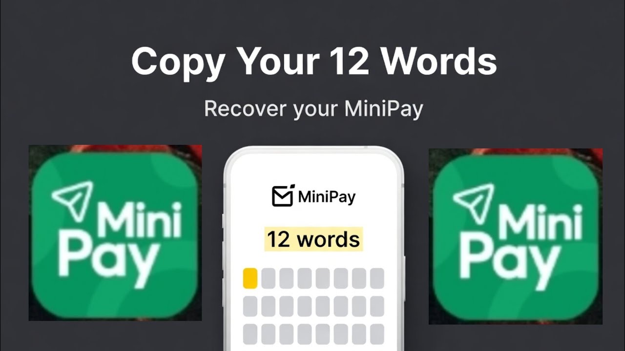 Как скопировать 12 ключевых фраз в MiniPay для быстрого восстановления и резервного копирования к...