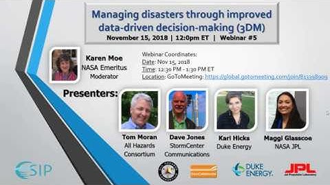 Webinar #5: Managing disasters through improved data-driven decision-making