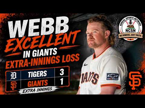 Webb Pitches 8 Strong, Giants Lose it in Extras