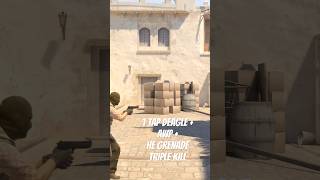 1 tap deagle + AWP + HE grenade triple kill on #mirage #cs2 #csgo #fyp #cs2clips #shorts