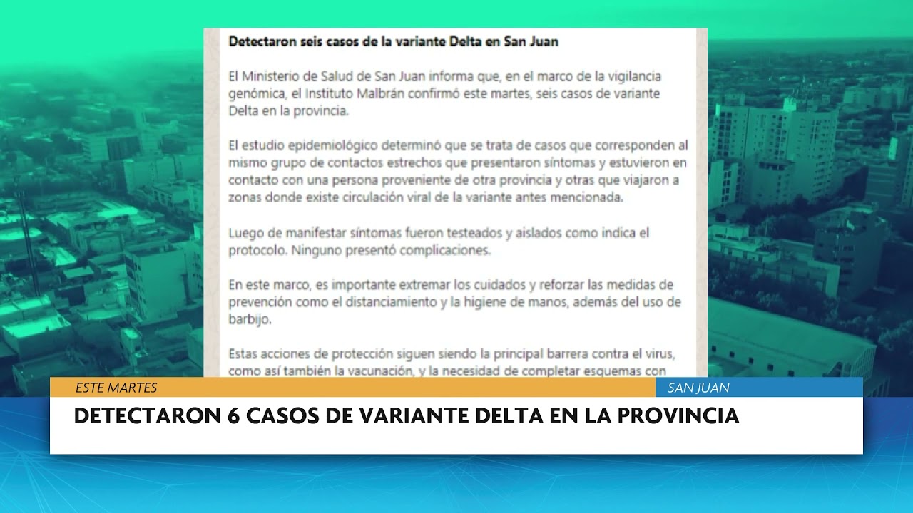Detectaron 6 casos de variante Delta en la provincia - YouTube