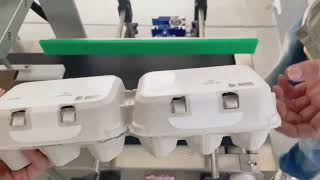 Full automatic egg tray three sides labeling applicator