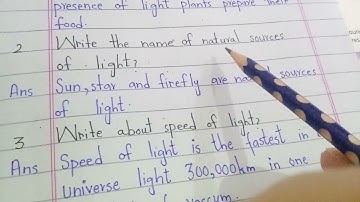 General Science Grade 5 Based on SNC 2020 Chapter # 6 Light and Sound / Solved Exercise