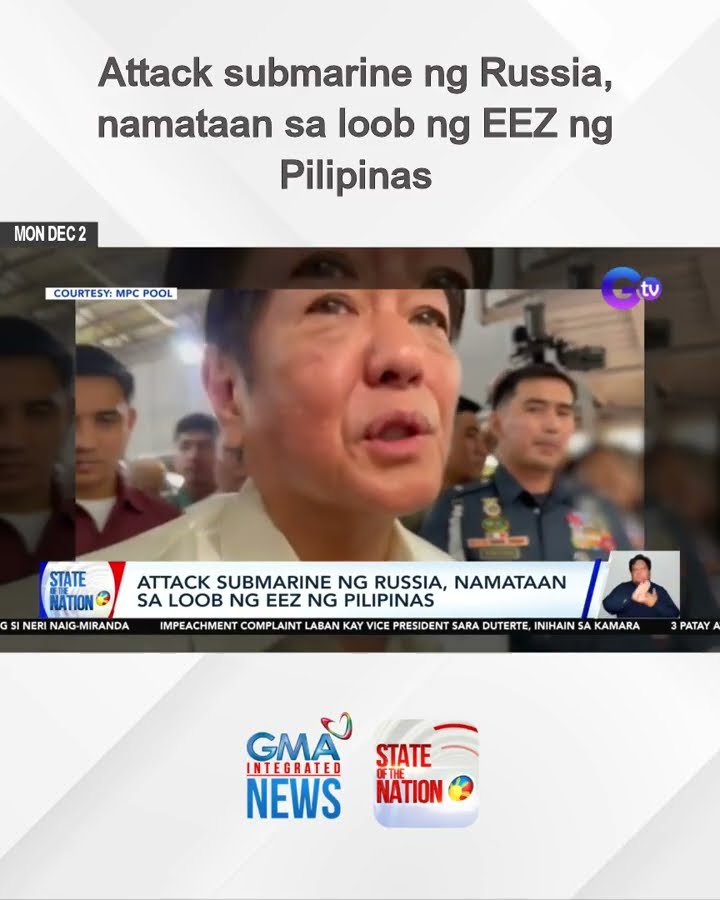 Attack submarine ng Russia, namataan sa loob ng EEZ ng Pilipinas | SONA