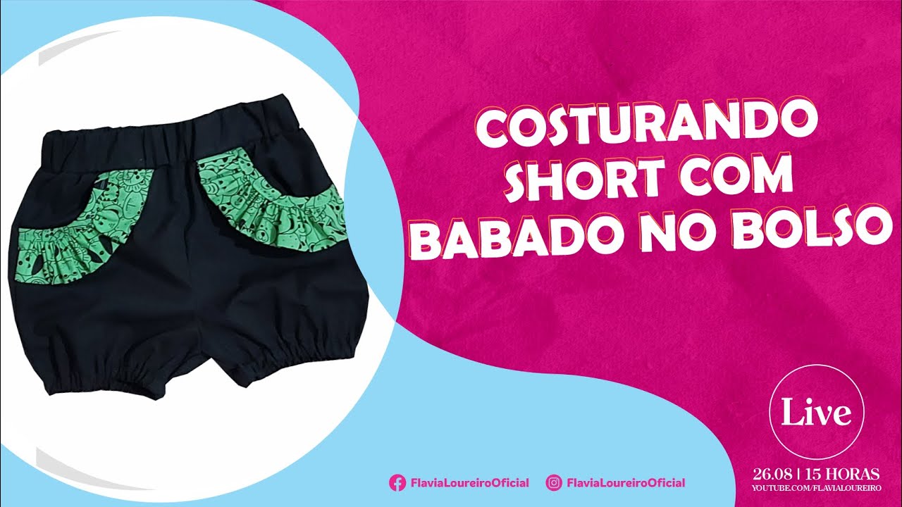 COSTURANDO SHORT COM BABADO NO BOLSO