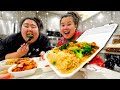 Chinese food  orange chicken  fried rice  chow mein  beef and broccoli mukbang eating show