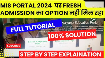 How to add new student in MIS Portal Haryana education department