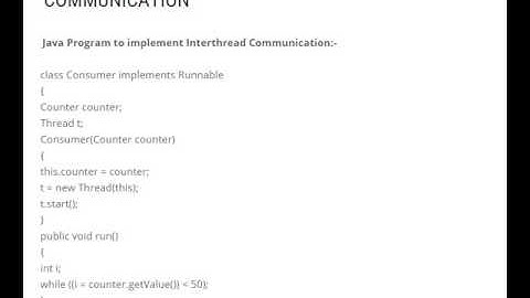 JAVA PROGRAM TO IMPLEMENT INTERTHREAD COMMUNICATION