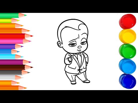 Patron Bebek Boyama - Çizgi film karakterleri - Renkleri Öğren