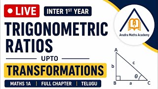 🔴 Trigonometric Ratios &amp; Transformations LIVE | Inter 1st Year Maths 1A | Most Important Problems