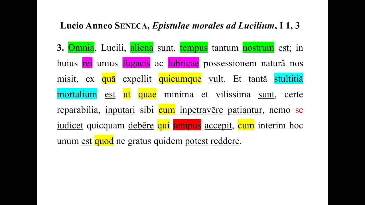 Epistulae Ad Lucilium 1 Traduzione E Analisi