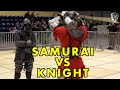 Samurai vs knight epic fight of master of historical fencing sword vs katana battle