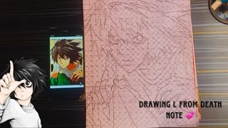 Drawing l from death (pt1)|| time lapse || #artist #viral #anime #deathnote