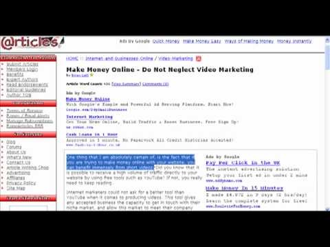 make money online by writing articles