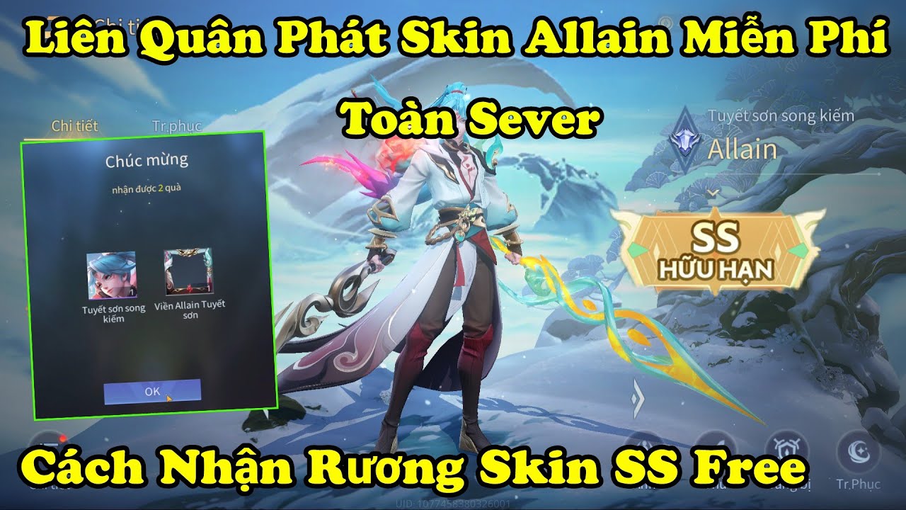 Liên Quân Lỗi Nhận FREE Skin Allain Tuyết Sơn Song Kiếm Và Rương Skin SS Không Cần Chơi Sự Kiện