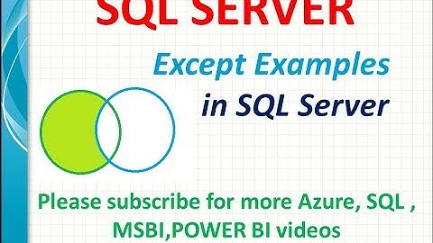 Except in SQL Server | sql except examples | sql tutorials