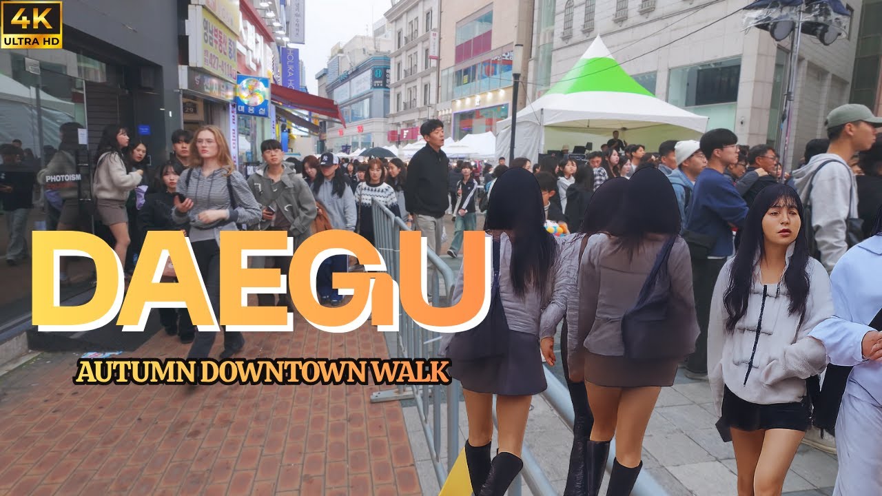 [4k] Autumn Walk in Downtown Daegu, South Korea