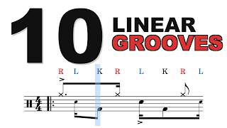 10 Linear Drum Grooves - Sounds Hard, Plays Easy | Play Along with Sticking