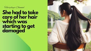 She had to take care of her hair which was starting to get damaged #hairplay #thickhair #outdoors