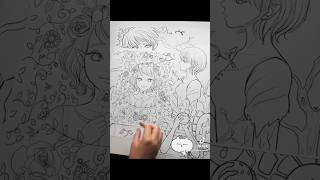 My digital coloring book printing test❣️ #art #animecharacter #drawing #coloringpages #ぬりえ