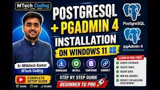 PostgreSQL & PGAdmin 4 Installation on Windows 11 | Complete Setup Guide