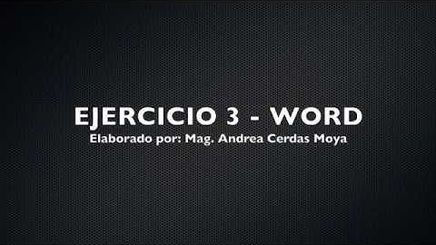 Práctica 1 Ejercicio 3 WORD