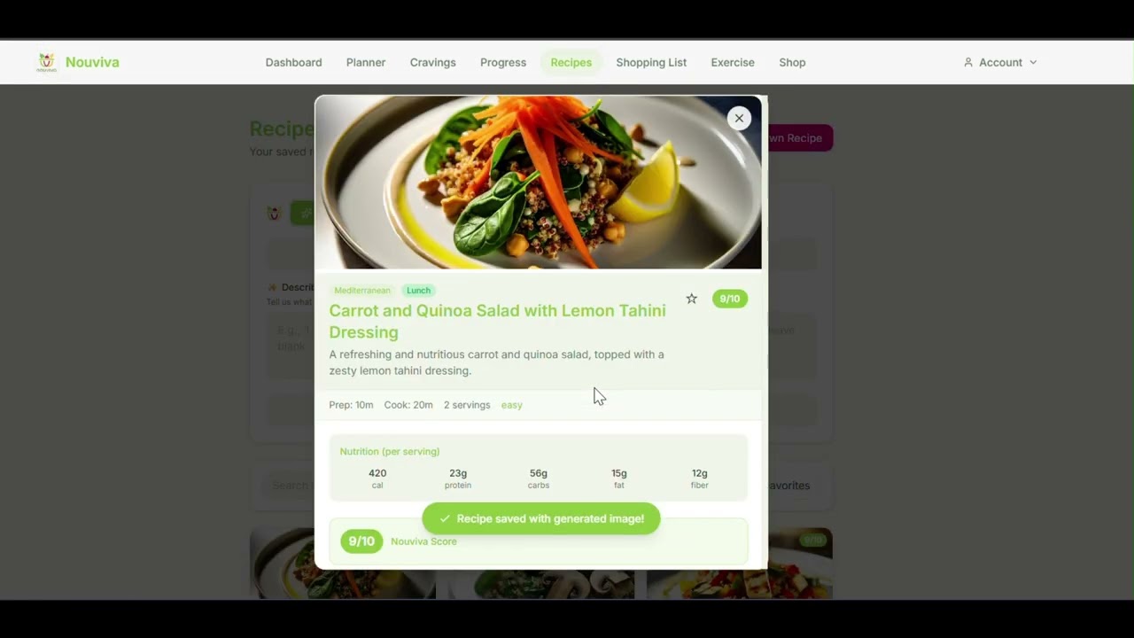 Nouviva - the healthy eating planning app