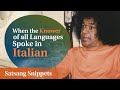 When the knower of all languages spoke in italian  satsang snippets  prasanthi nilayam