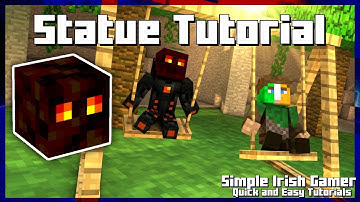 MINECRAFT Step by Step "Magma Cube Statue" Tutorial (Quick and Easy Tutorials)