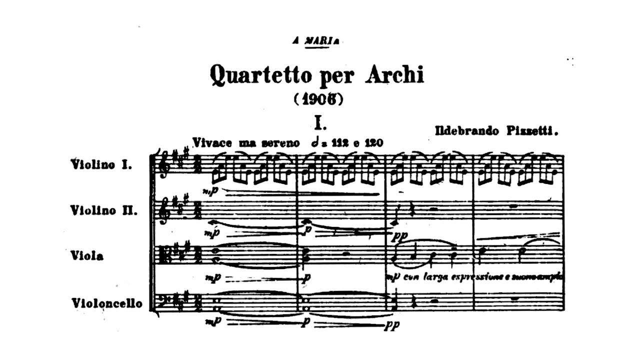 Ildebrando Pizzetti – String Quartet No.1