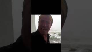 PEAK EYEWALL Storm surge Hurricane Ian from Pine Island #shorts