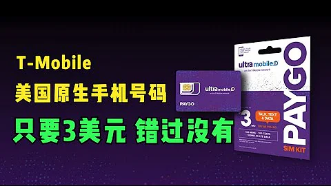 美國手機卡，T-Mobile美國原生手機卡，可轉eSIM，完美接受美國各大銀行/購物網站驗證碼，全球漫遊，只需3美元，ultra mobile paygo，Google voice號碼轉 - 天天要聞
