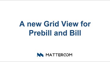 Matteroom | A new Grid View for Prebill and Bill