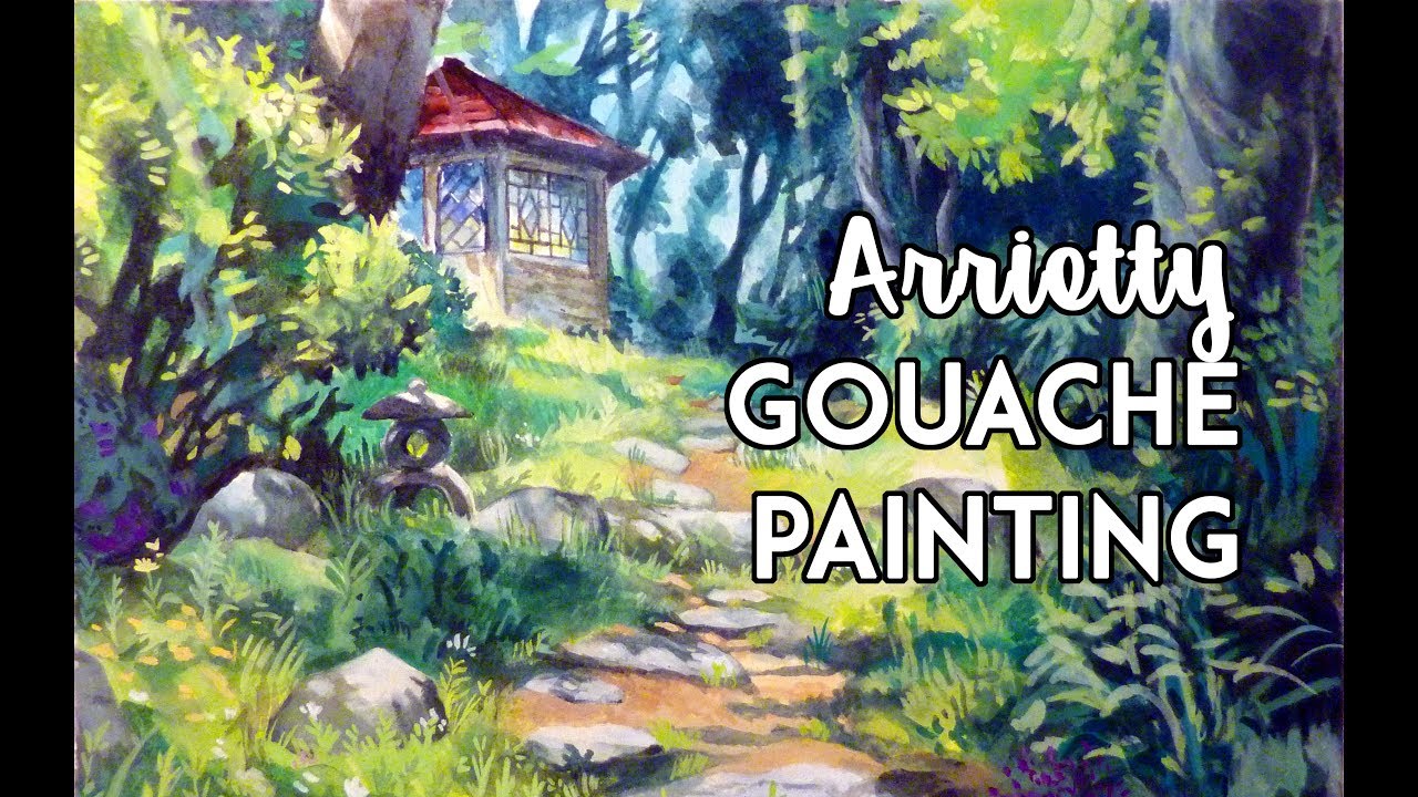 Gouache Painting Process | Arrietty Background
