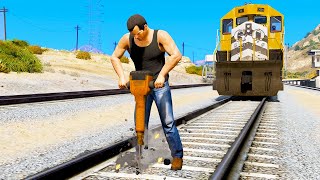 STOPPING THE TRAIN In GTA 5 - Amazing Experiments #4 - GTA 5 Gameplay screenshot 2