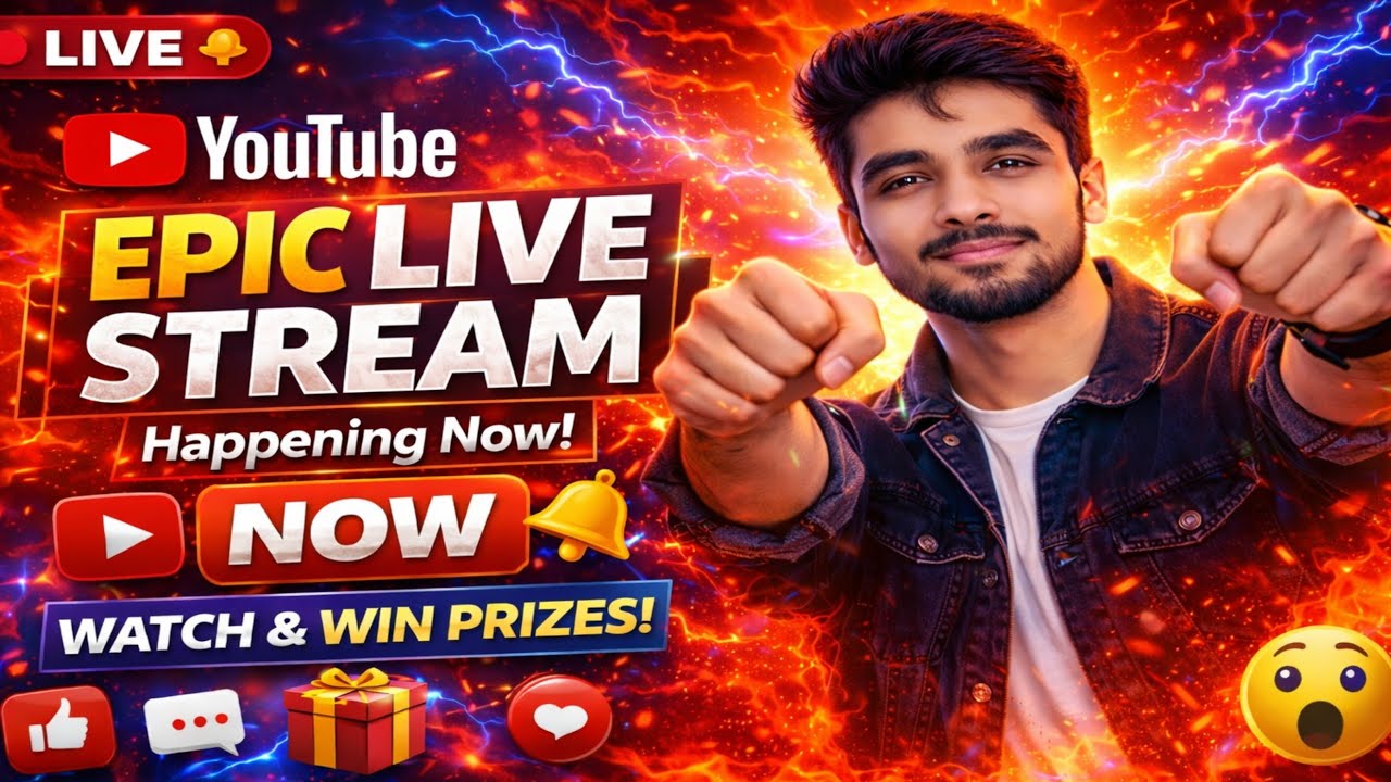 EPIC YouTube Live Stream 🔥 | Watch Live Now & Win Exciting Prizes! 🎁