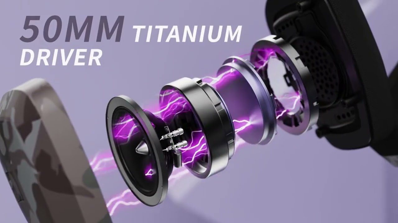 BINNUNE 2.4GHz Wireless Gaming Headset with Mic for PS5 PS4 PC Ma