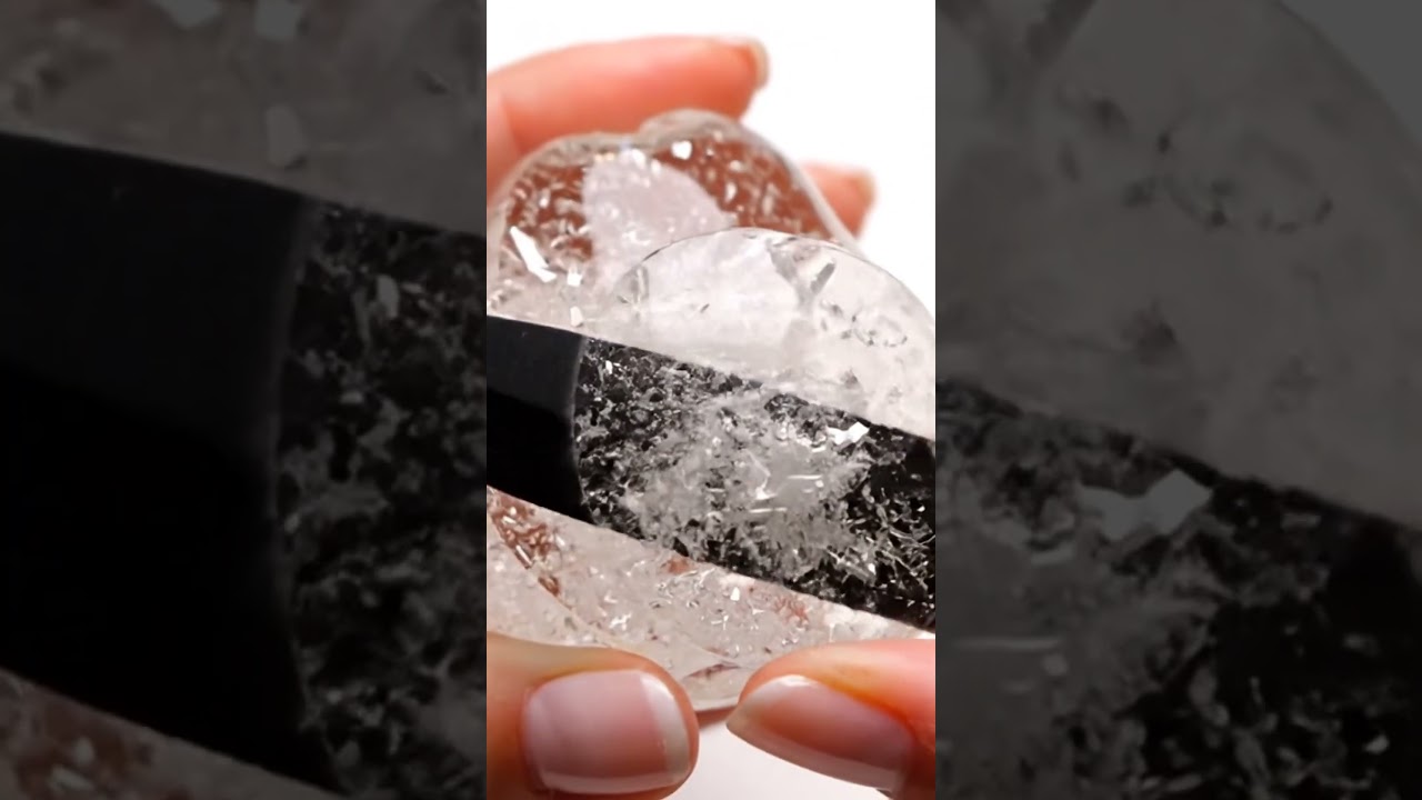 Ultra Macro Glass Pear Slicing 🔪 Crystal Grinding Sounds 