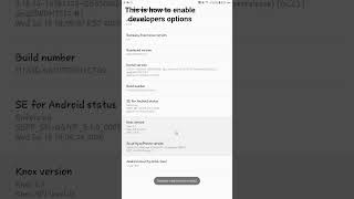 How to enable or turn on developer mode#