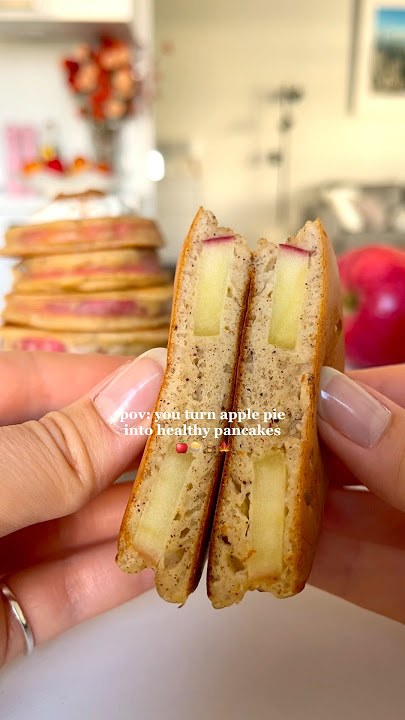 Apple Pie Turned into Healthy Fluffy Pancakes😍 #breakfastideas #pancakes #fallrecipes