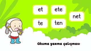 1. Sınıf T T Sesi Et Ete Te Ten Net Okuma Ve Yazma