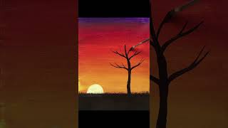 Easy Sunset Painting for Beginners #shorts #acrylicpaintingforbeginners #sunsetpainting #painting screenshot 4