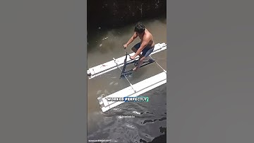 Homemade Water Bike Glides Smoothly Across the River #shortsfeed #shortsvideo