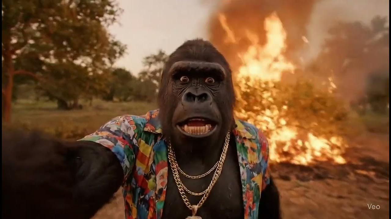 Jungle Fire Vlog Gorilla scared !! π± Jungle Fire Vlog Gorilla scared !! π±