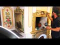 Роспись русской печи.Роспись стен.Painting the Russian stove