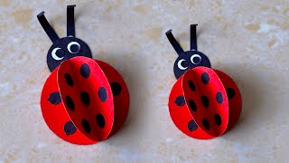 How to make paper ladybug 🐞 Easy craft ideas for kids #craftideas #kraftycanvas #paperladybug